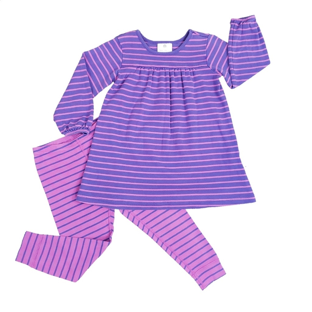 Hanna Andersson Dress Leggings Set Purple Pink 100